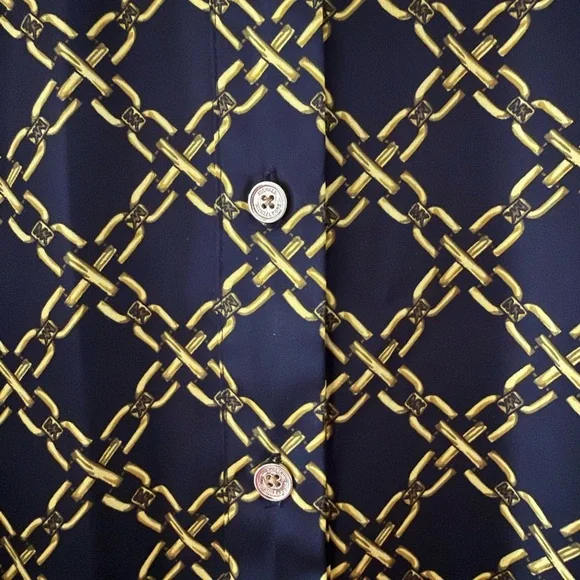 Michael Kors Black and Gold Chain Pattern Blouse - Picture 3 of 6